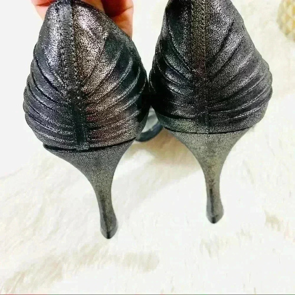 Adrianna Papell Gun Metal D’orsay Peep Toe Pumps 1950’s Pinup Heels Size 10M - Picture 9 of 12